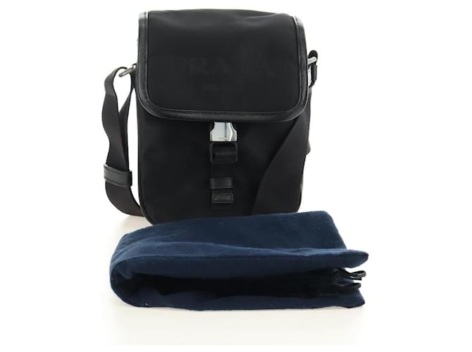 PRADA Shoulder Bag Nylon Black Silver - vista 12