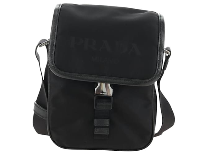 PRADA Shoulder Bag Nylon Black Silver - vista 13
