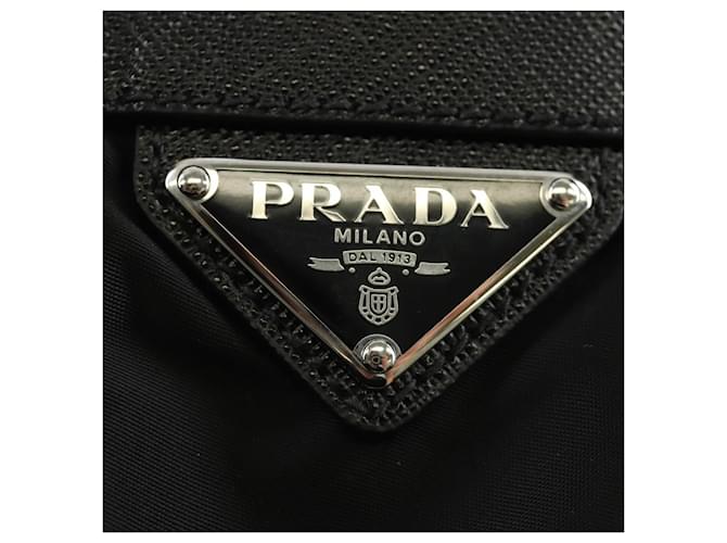 PRADA Shoulder Bag Nylon Black Silver - vista 19