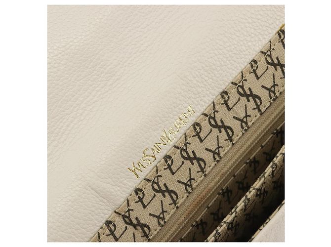 SAINT LAURENT Shoulder Bag Leather White Gold - vista 11