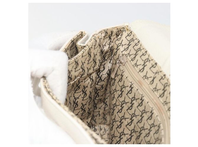 SAINT LAURENT Shoulder Bag Leather White Gold - vista 19