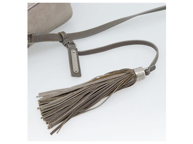 SAINT LAURENT Sac à épaule Daim Gris Argent 520533 - vue 10