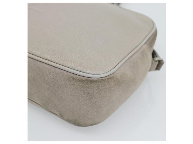 SAINT LAURENT Sac à épaule Daim Gris Argent 520533 - vue 15