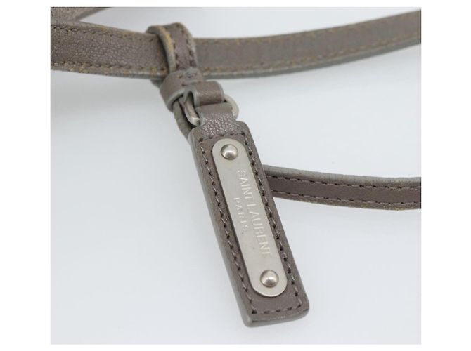 SAINT LAURENT Sac à épaule Daim Gris Argent 520533 - vue 18