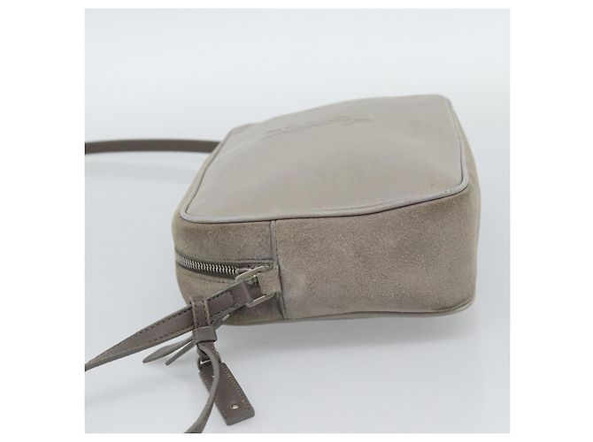 SAINT LAURENT Sac à épaule Daim Gris Argent 520533 - vue 3