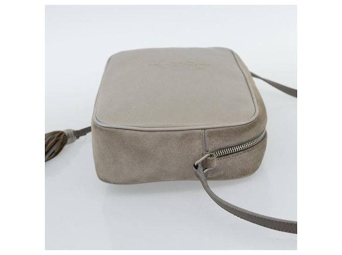 SAINT LAURENT Sac à épaule Daim Gris Argent 520533 - vue 4