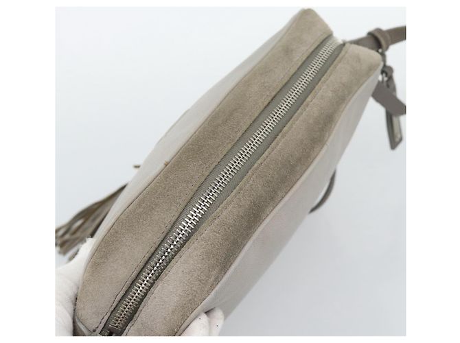 SAINT LAURENT Sac à épaule Daim Gris Argent 520533 - vue 6
