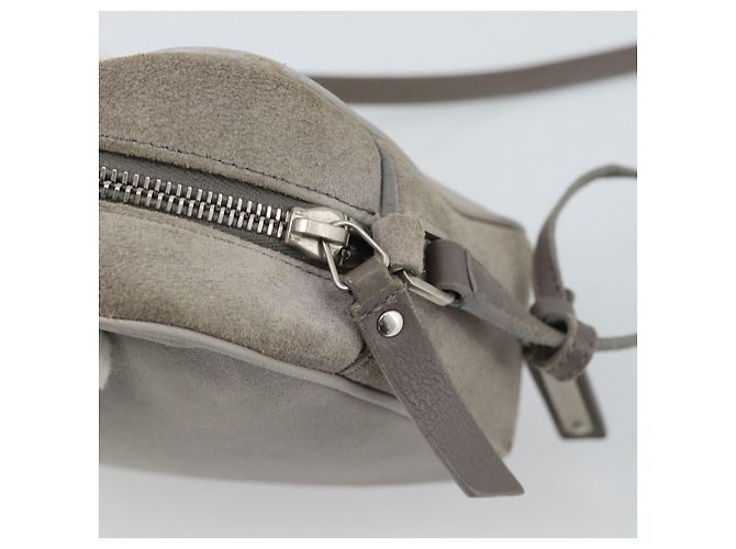 SAINT LAURENT Sac à épaule Daim Gris Argent 520533 - vue 9