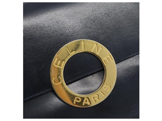 Céline CELINE Circle Shoulder Bag Leather Black Gold - vista 17