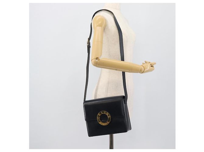 Céline CELINE Circle Shoulder Bag Leather Black Gold - vista 25