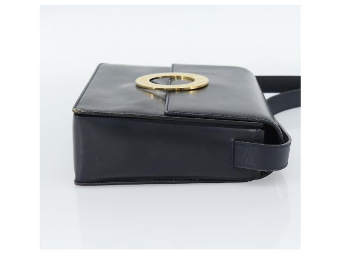 Céline CELINE Circle Shoulder Bag Leather Black Gold - vista 4