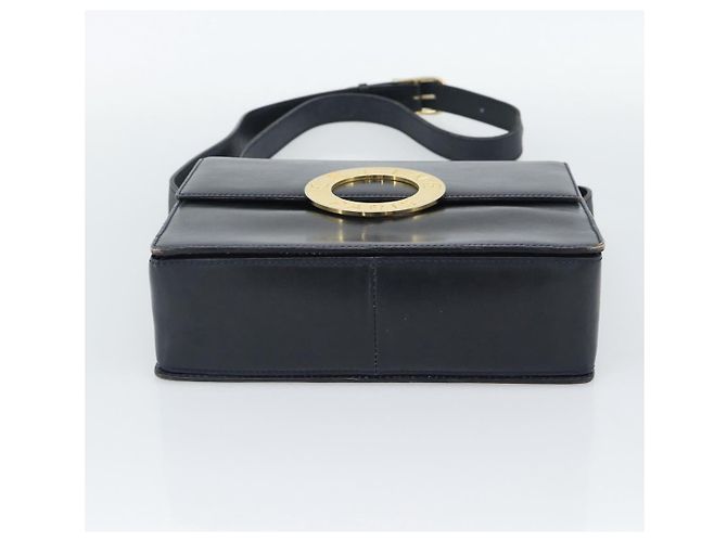 Céline CELINE Circle Shoulder Bag Leather Black Gold - vista 5