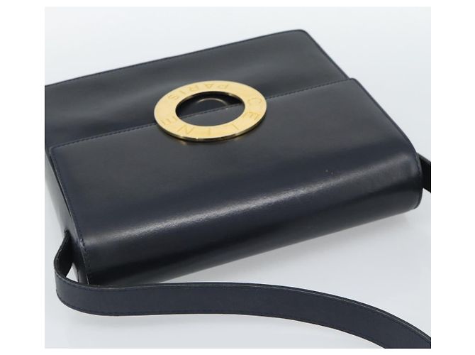 Céline CELINE Circle Shoulder Bag Leather Black Gold - vista 6