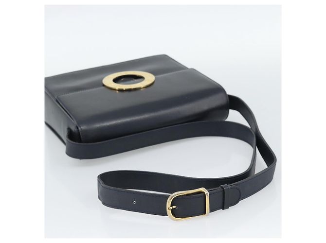 Céline CELINE Circle Shoulder Bag Leather Black Gold - vista 7