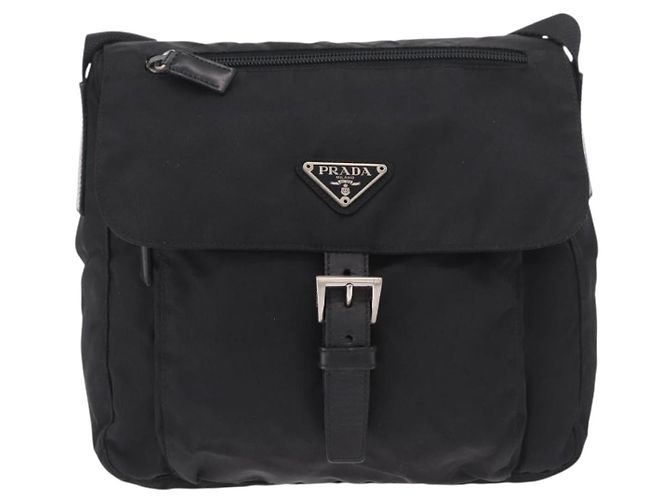 Borsa a tracolla PRADA in nylon nero e argento, autentica 189321A - vista 13