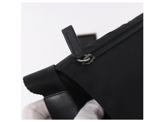 Borsa a tracolla PRADA in nylon nero e argento, autentica 189321A - vista 19