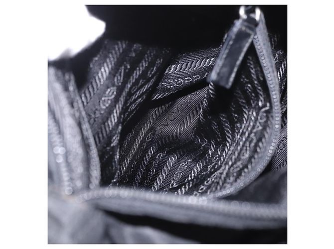 Borsa a tracolla PRADA in nylon nero e argento, autentica 189321A - vista 26