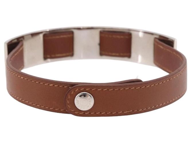 Hermès Bracciale HERMES in pelle marrone e argento, autentico bs35719A - vista 3