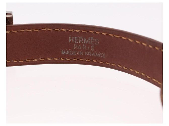 Hermès Bracciale HERMES in pelle marrone e argento, autentico bs35719A - vista 9