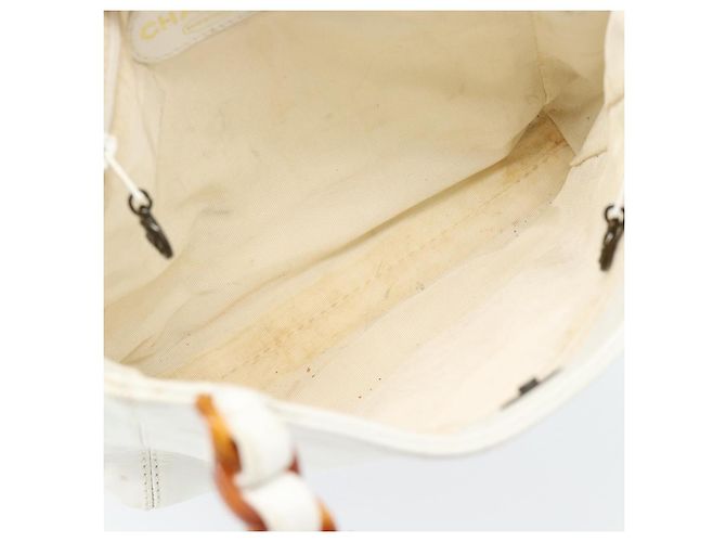 CHANEL Chain Hand Bag Leather White CC - vista 10