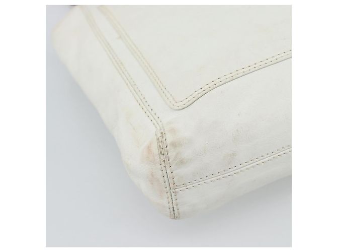 CHANEL Chain Hand Bag Leather White CC - vista 16