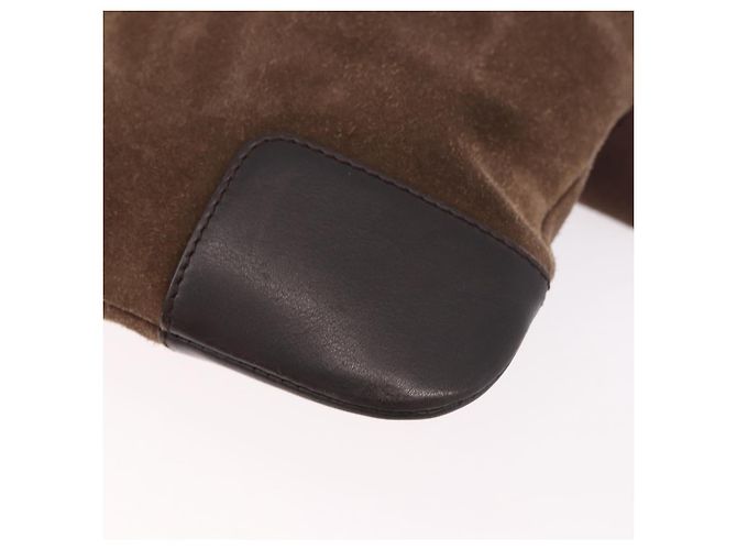 LOEWE Anagram Shoulder Bag Suede Brown Silver - vista 16