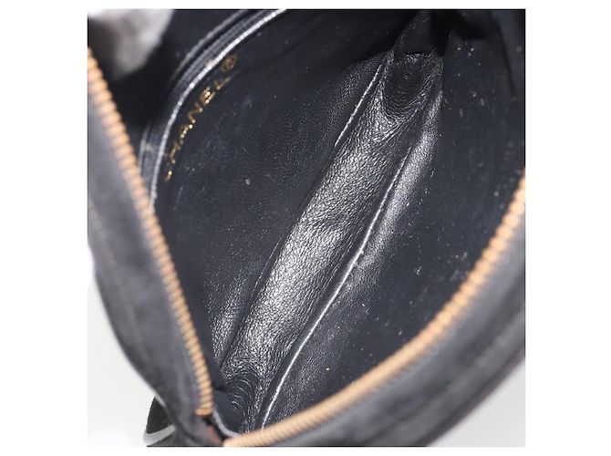CHANEL Matelasse Chain Hand Bag Suede Black Gold CC - vista 11