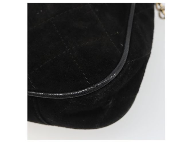 CHANEL Matelasse Chain Hand Bag Suede Black Gold CC - vista 16