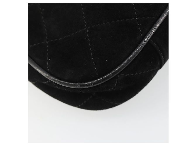 CHANEL Matelasse Chain Hand Bag Suede Black Gold CC - vista 17