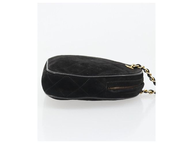 CHANEL Matelasse Chain Hand Bag Suede Black Gold CC - vista 3