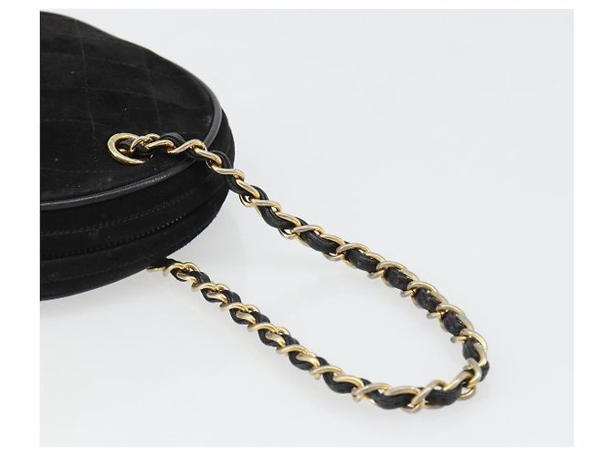 CHANEL Matelasse Chain Hand Bag Suede Black Gold CC - vista 7