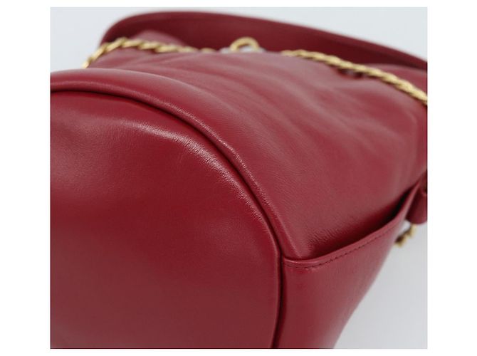 PRADA Petit Sack Hand Bag Leather Red Gold - vista 15