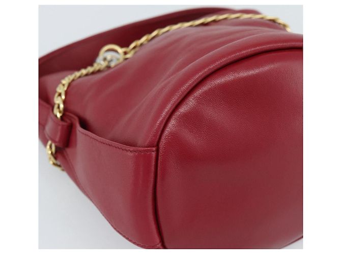 PRADA Petit Sack Hand Bag Leather Red Gold - vista 16