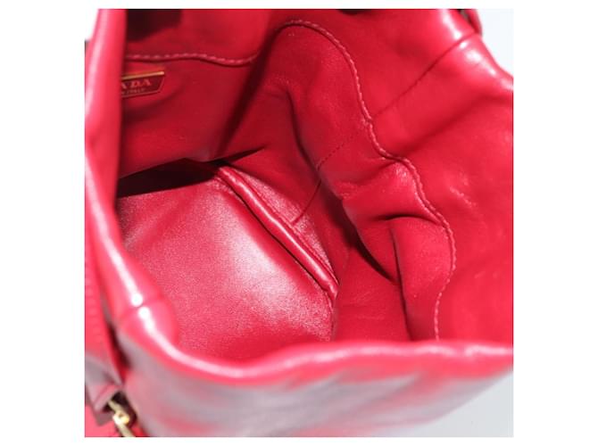 PRADA Petit Sack Hand Bag Leather Red Gold - vista 19