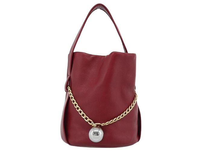 PRADA Petit Sack Hand Bag Leather Red Gold - vista 2