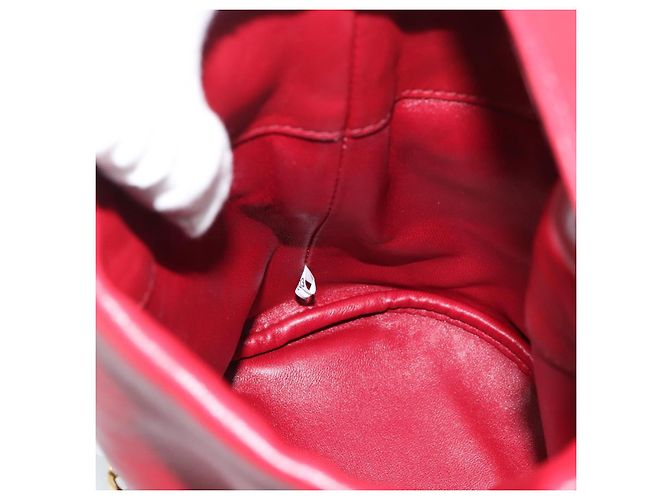 PRADA Petit Sack Hand Bag Leather Red Gold - vista 20