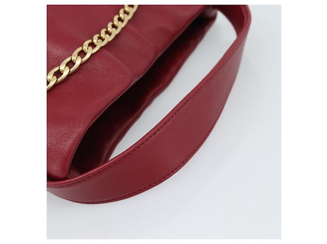 PRADA Petit Sack Hand Bag Leather Red Gold - vista 7
