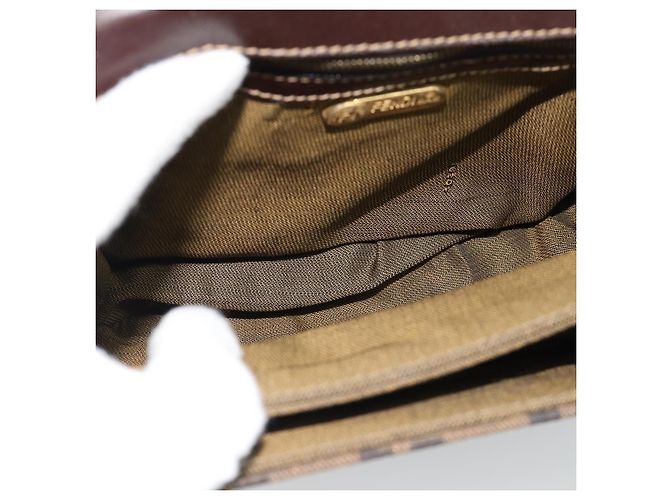FENDI Zucca Canvas Schultertasche Schwarz Braun - Ansicht 10