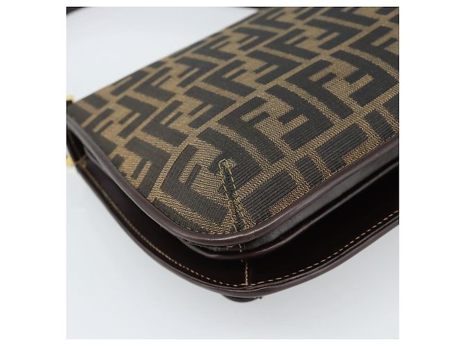 FENDI Zucca Canvas Schultertasche Schwarz Braun - Ansicht 17