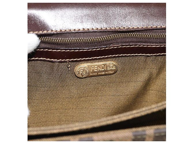 FENDI Zucca Canvas Schultertasche Schwarz Braun - Ansicht 18