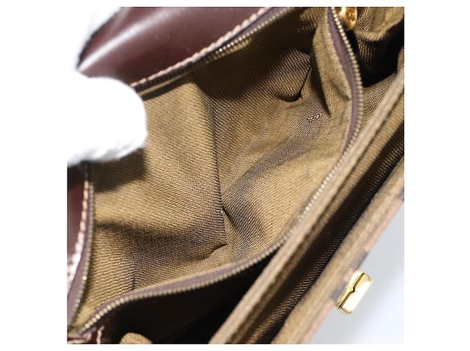 FENDI Zucca Canvas Schultertasche Schwarz Braun - Ansicht 22