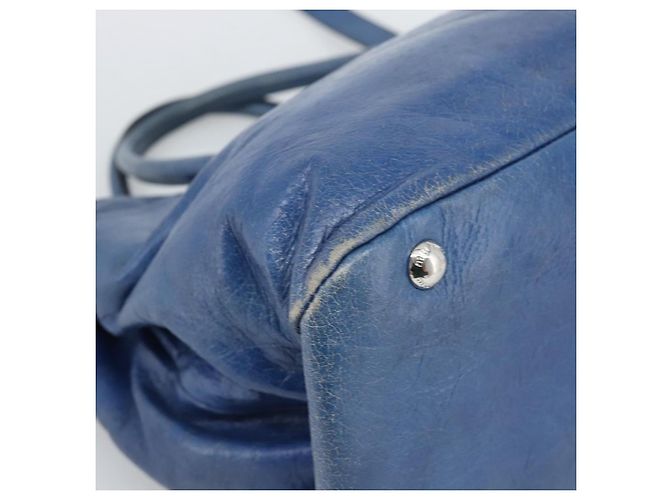 Miu Miu Hand Bag Leather 2way Blue Silver - vista 13