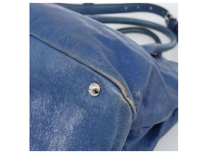 Miu Miu Hand Bag Leather 2way Blue Silver - vista 14