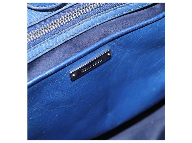 Miu Miu Hand Bag Leather 2way Blue Silver - vista 16