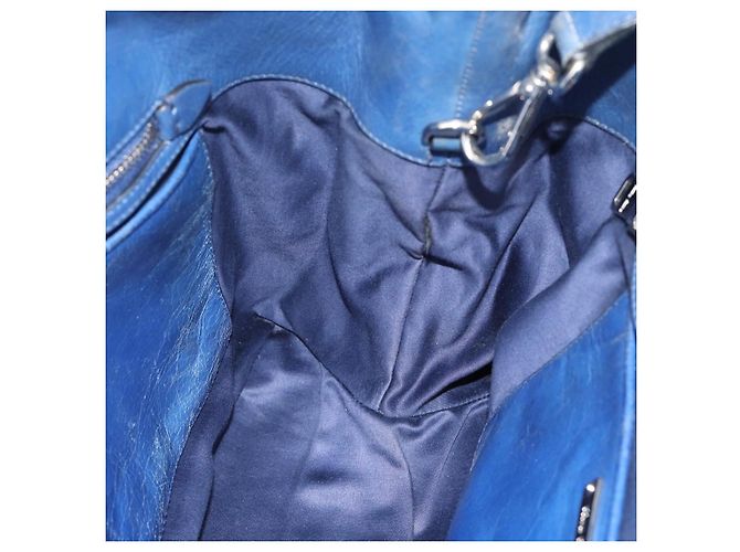 Miu Miu Hand Bag Leather 2way Blue Silver - vista 19