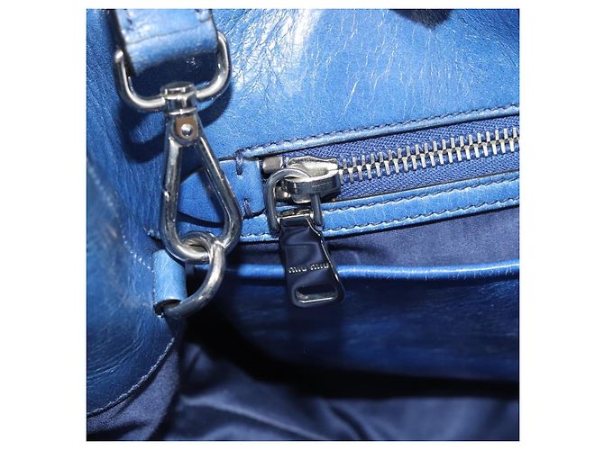 Miu Miu Hand Bag Leather 2way Blue Silver - vista 23