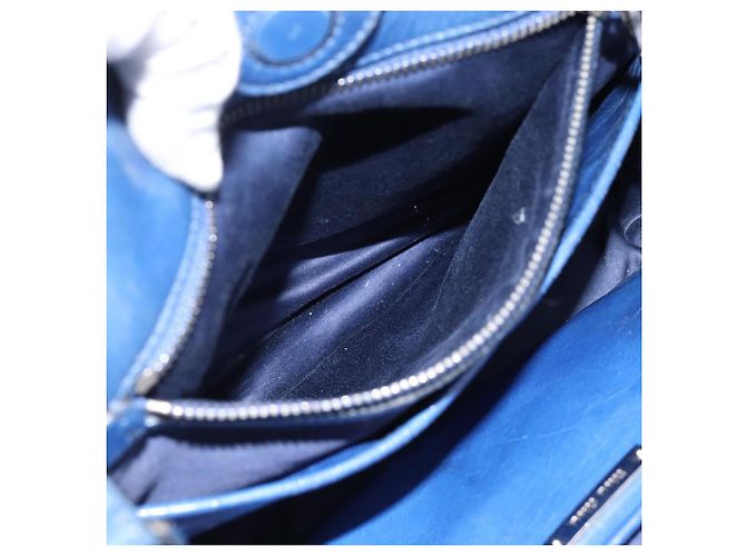 Miu Miu Hand Bag Leather 2way Blue Silver - vista 24