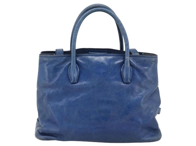 Miu Miu Hand Bag Leather 2way Blue Silver - vista 3