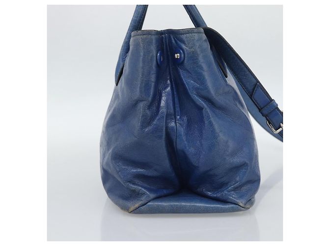 Miu Miu Hand Bag Leather 2way Blue Silver - vista 4