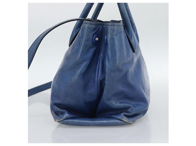 Miu Miu Hand Bag Leather 2way Blue Silver - vista 5